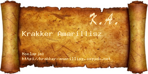 Krakker Amarillisz névjegykártya